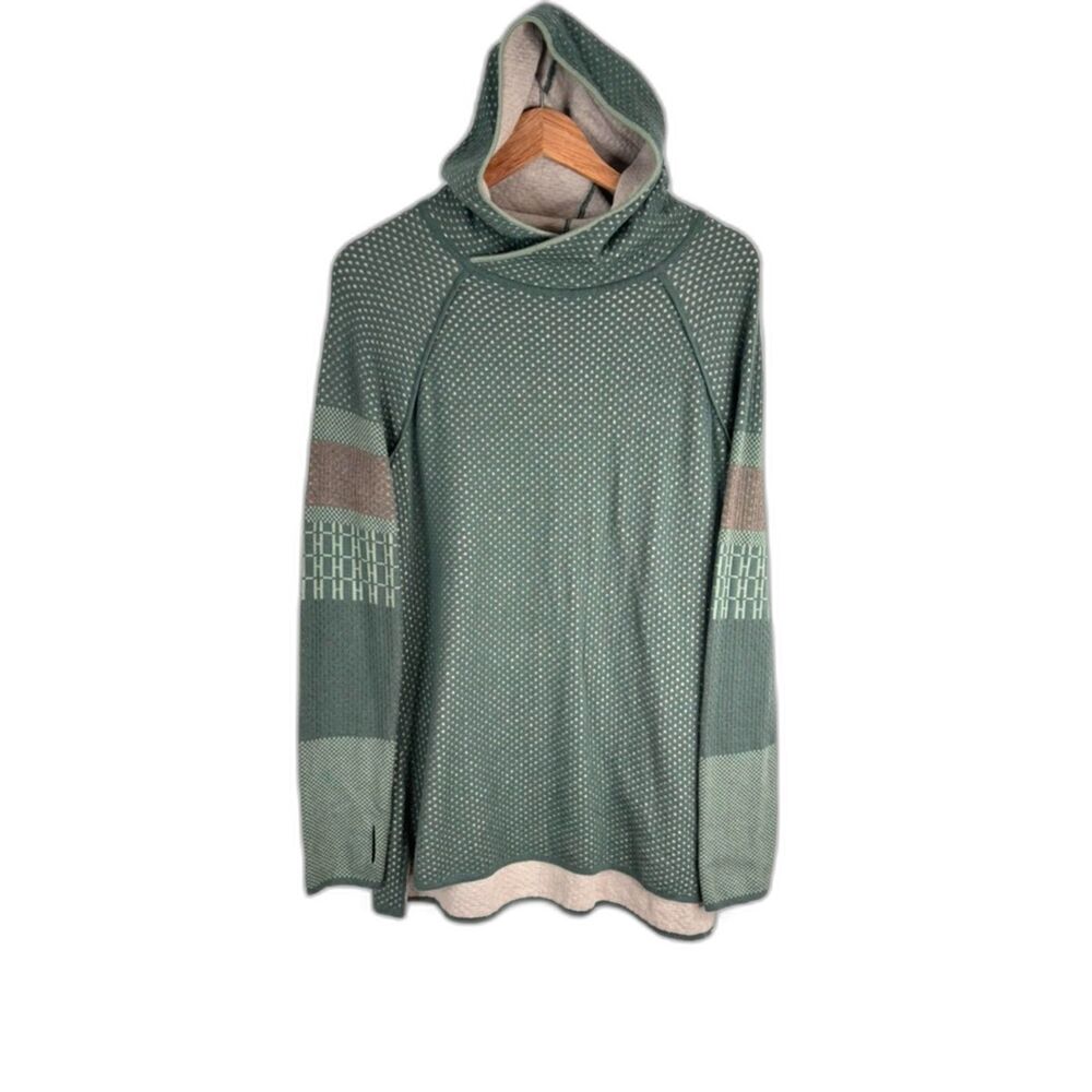 Krimson Klover Wool Silk Sweater L Hoodie Pockets Thumb Holes Hiking Gorpcore